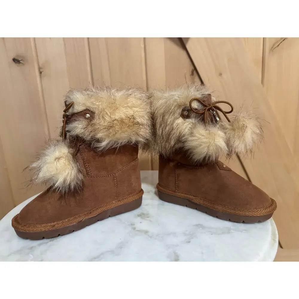 Michael Kors | Alyona-T MK Girls Pom Pom Fur Bootie | Toddler Size 7